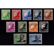 1934 - Tysk Rige - AFA 524-34 - Frimærker - Luftpost, komplet sæt - Stemplet.